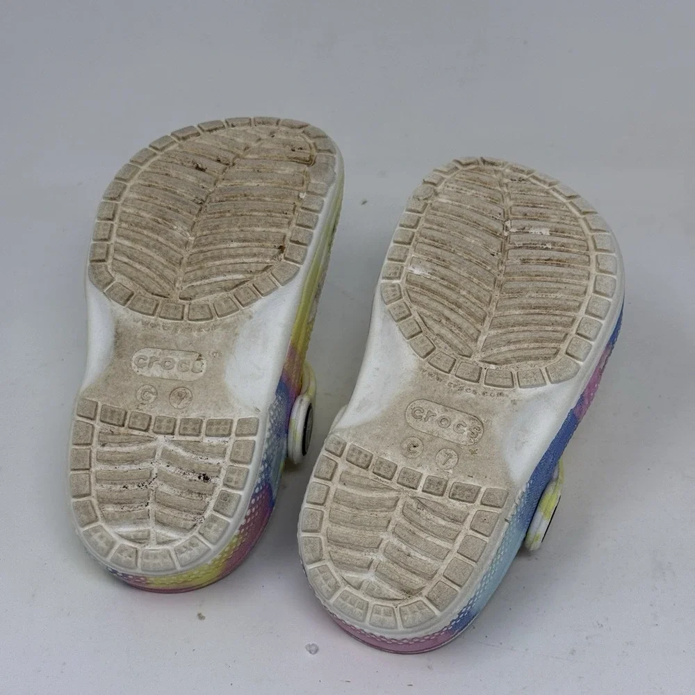 Crocs Unisex Child Classic Clogs Tie Dye Slip On Slides Toddler Kids Size C7